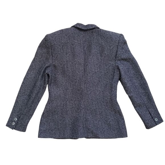 Vtg Cynthia Steffe Blazer Jacket Womens 6 Gray Tweed Wool One Button Sport Coat - Picture 10 of 10